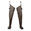FISHINGSIR Hip Waders Waterproof Hip Boots for Men and Women with Boots Lightweight Bootfoot Cleated 2-Ply NylonPVC Fishing Hip Wader Brown