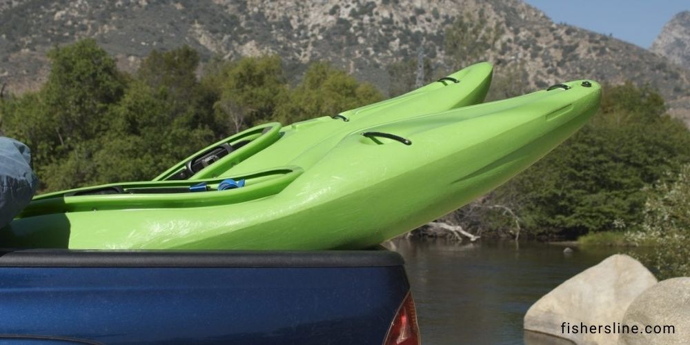 Transport-two-kayaks-Via-Truck-Bed